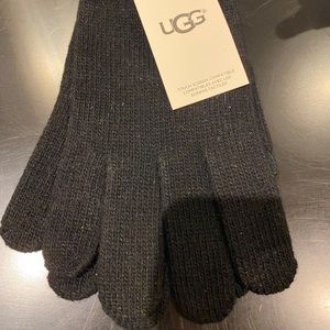 Ugg gloves black w/grey detail